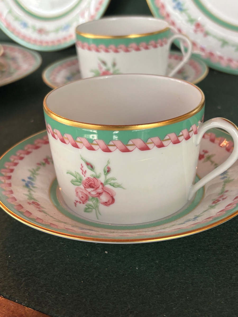 Haviland Marie-antoinette Tea And Breakfast Set For 4 People + Petits-four Dish-photo-8
