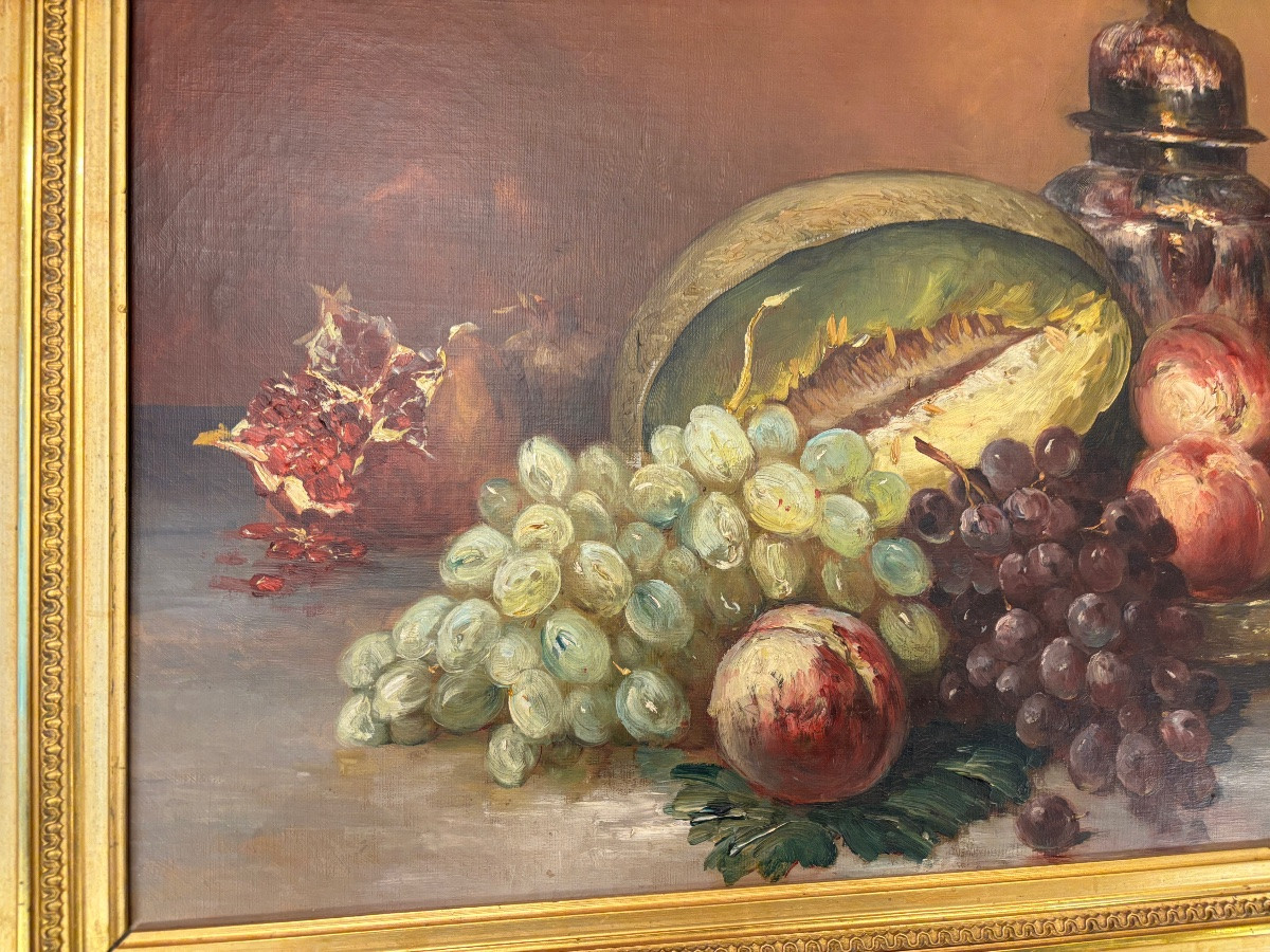 Tableau Nature Morte Signé Eugène Baudin 1843-1907-photo-2