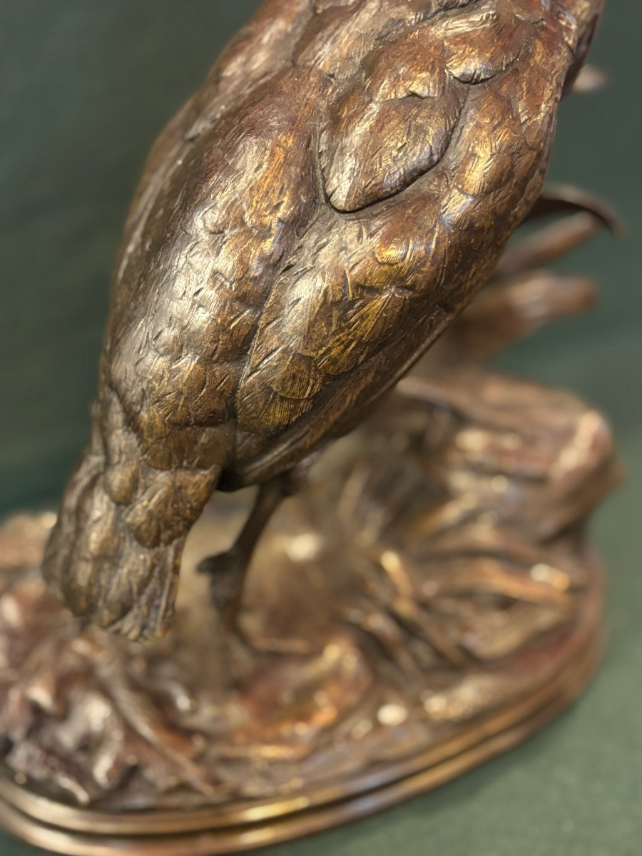Perdrix en bronze signée Jules MOIGNIEZ (1835-1894)-photo-2
