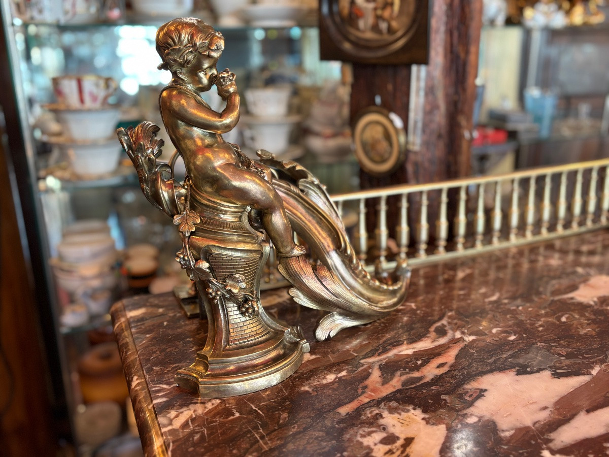 Wine-themed Bronze Fireplace Front-photo-2