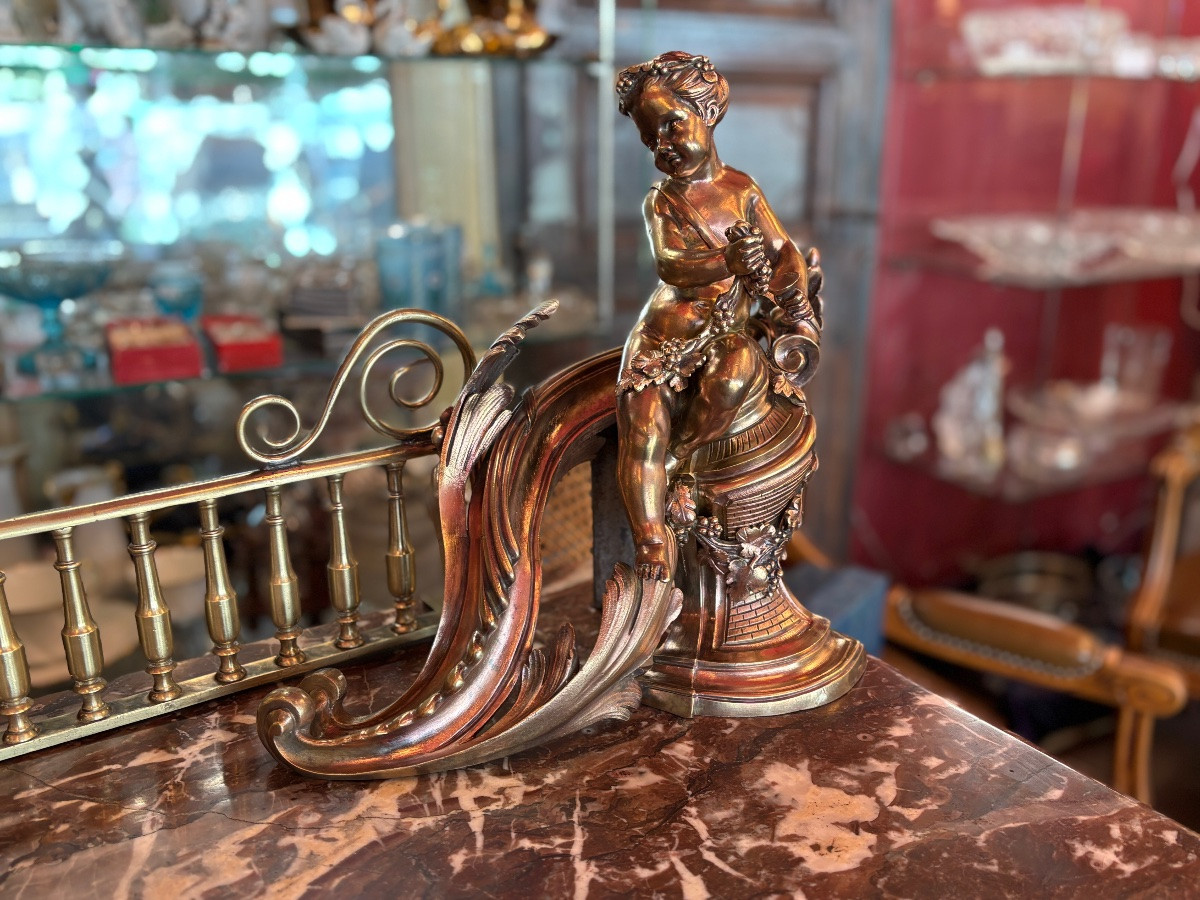 Wine-themed Bronze Fireplace Front-photo-3