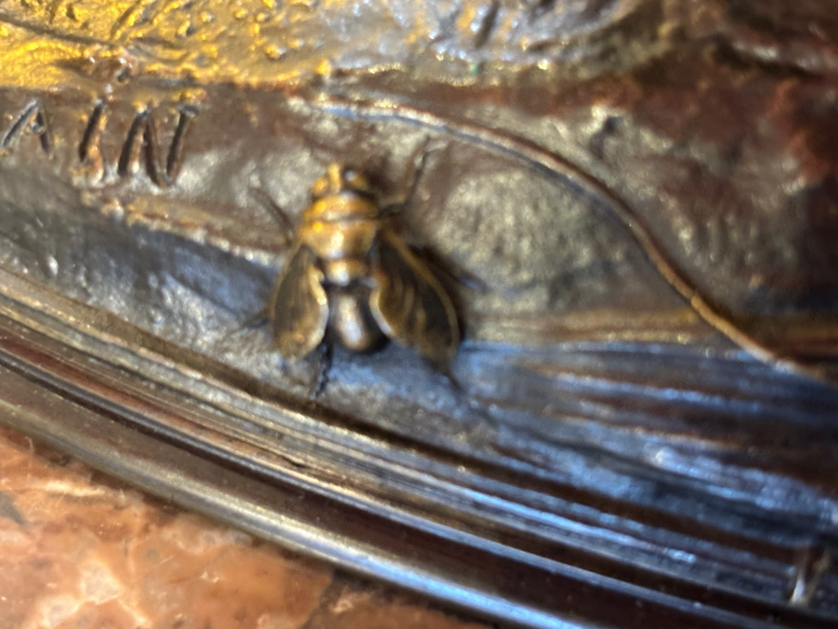 Woodcock, Animal Bronze By Auguste Cain 1821-1894-photo-3