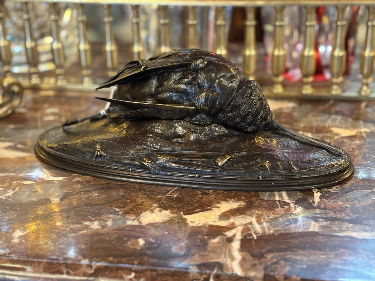 Woodcock, Animal Bronze By Auguste Cain 1821-1894