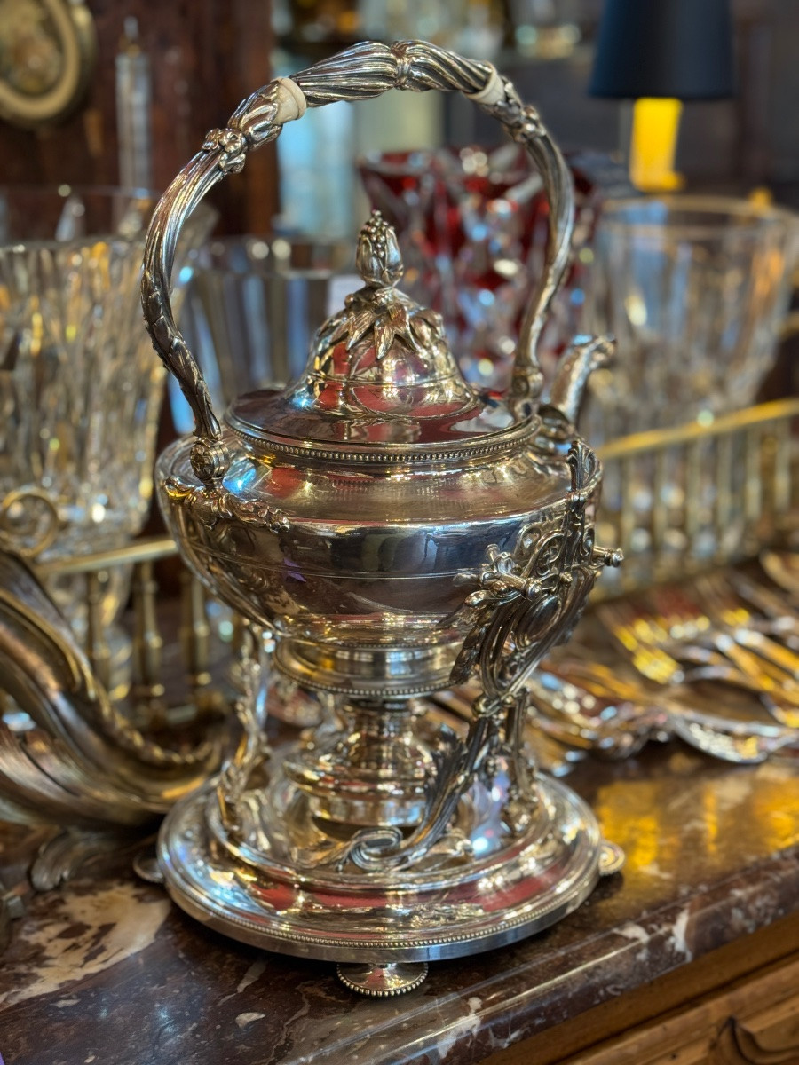 Large Christofle Silver-plated Metal Samovar. -photo-1