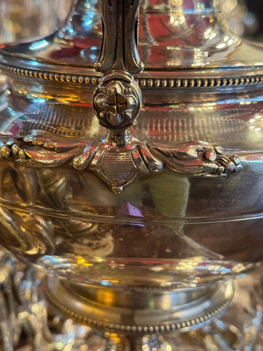 Large Christofle Silver-plated Metal Samovar. -photo-2