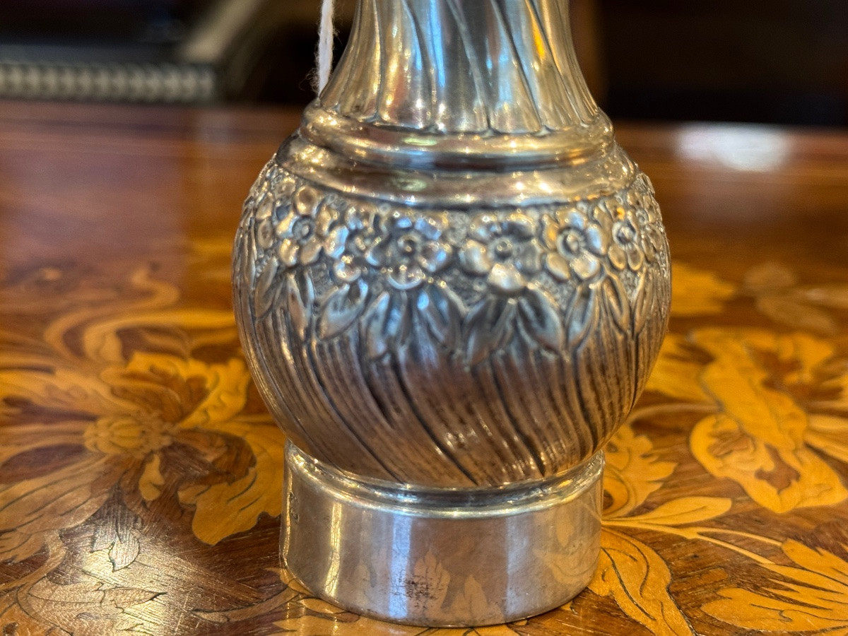 Paire de moulins à poivre art nouveau en argent massif 800-photo-2