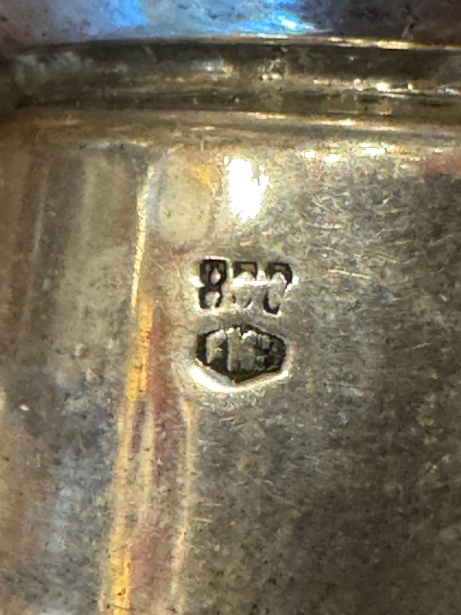 Paire de moulins à poivre art nouveau en argent massif 800-photo-3