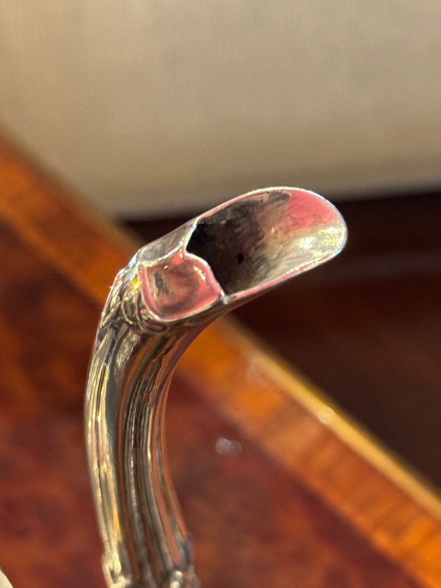 Verseuse, Théière, argent massif 471gr ht 23cm-photo-4