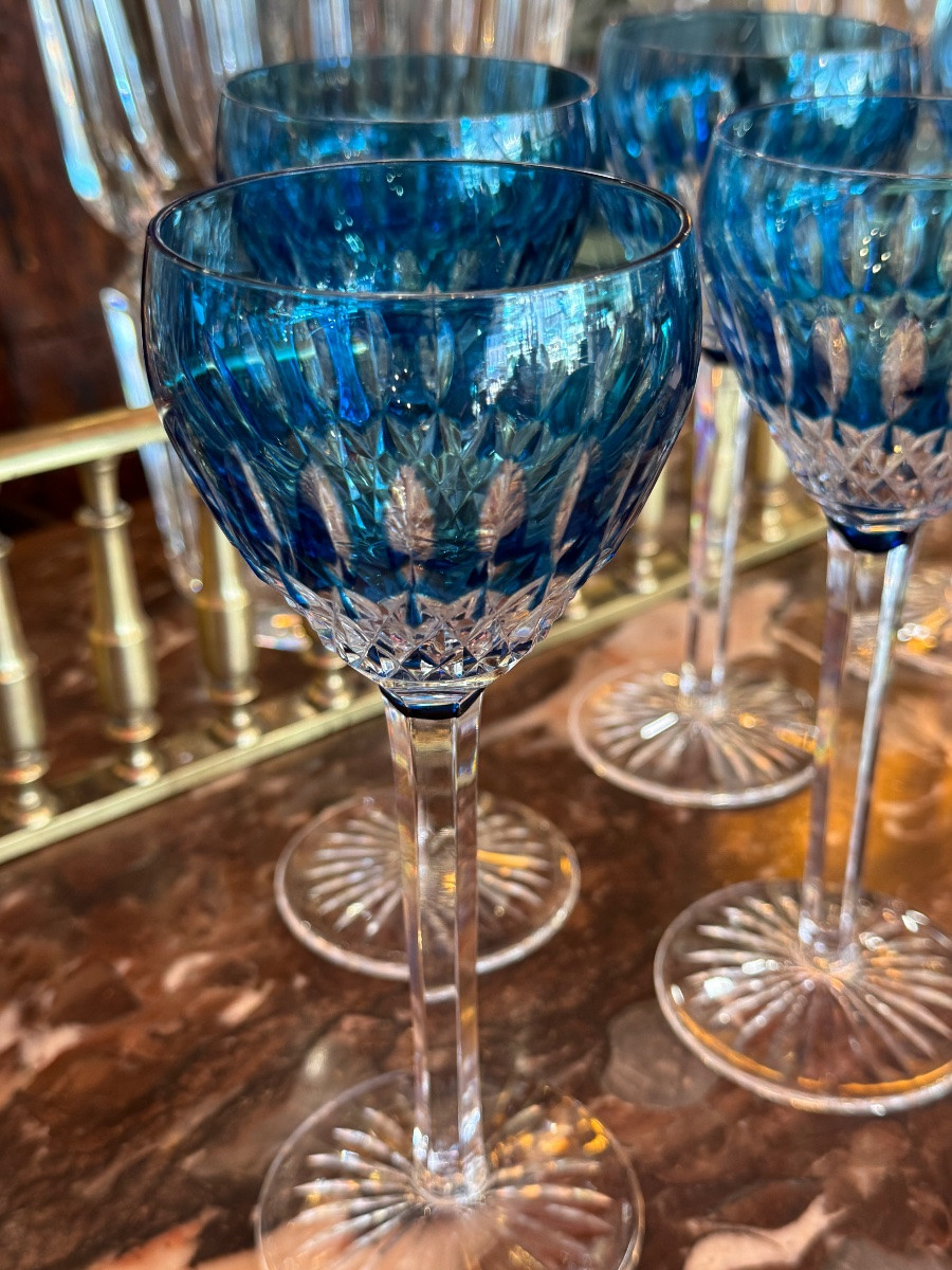 Six Roemer Crystal Saint Louis Bleu 20 Cm-photo-4
