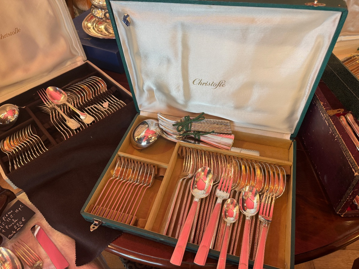 Christofle ménagère modèle Gabon Art déco 61 pièces-photo-3