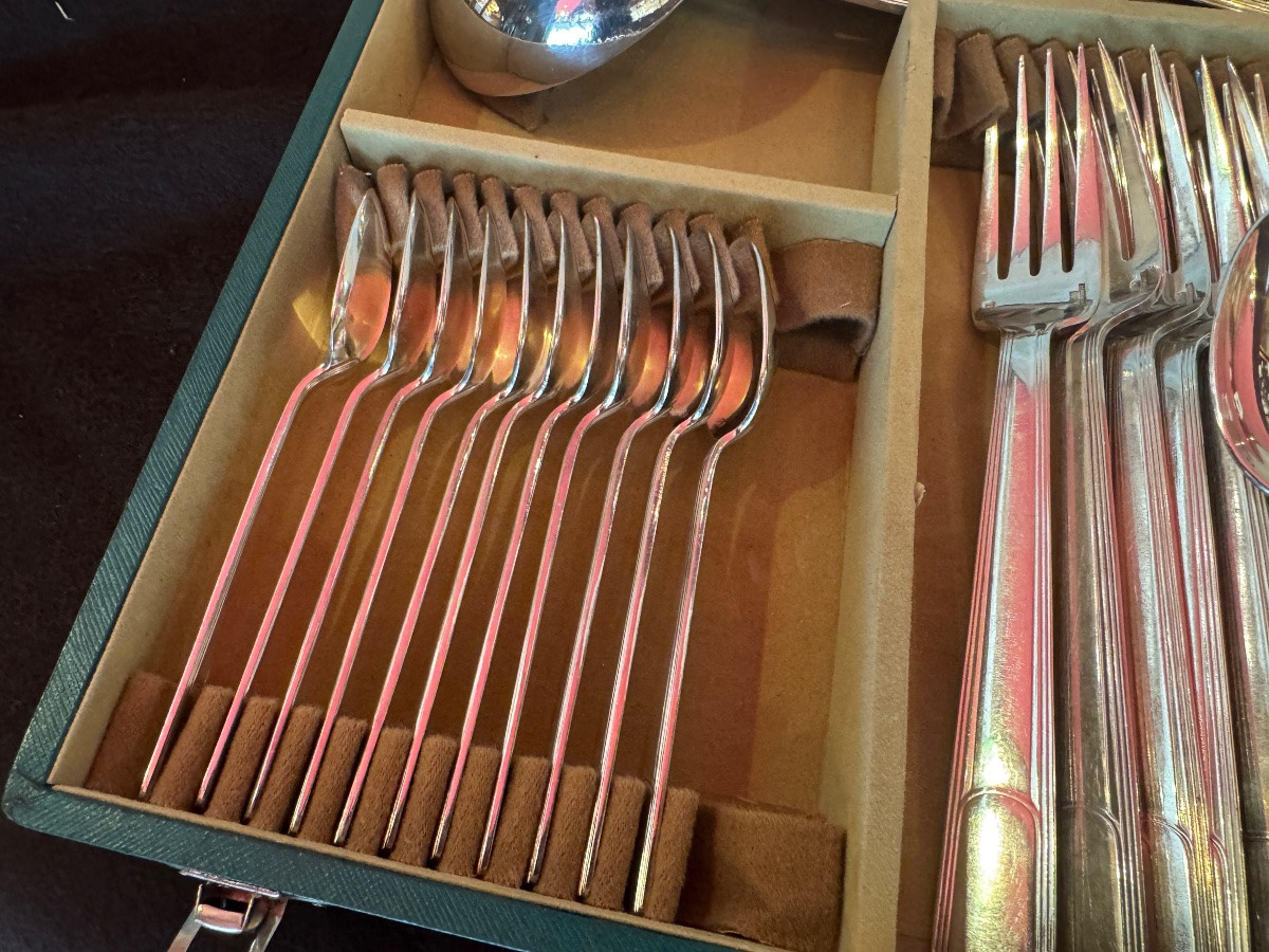 Christofle ménagère modèle Gabon Art déco 61 pièces-photo-1