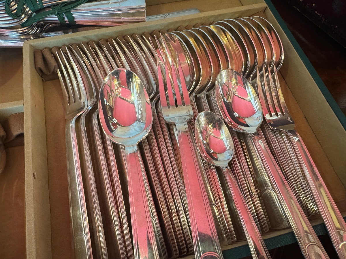 Christofle ménagère modèle Gabon Art déco 61 pièces-photo-2