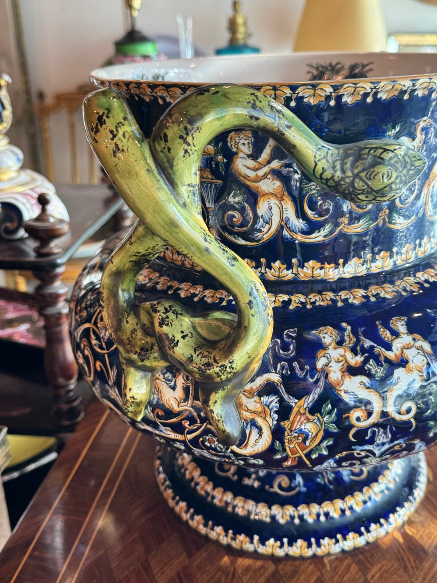 Faenza Gien Vase Snake Handles, Large Model - Renaissance-photo-3