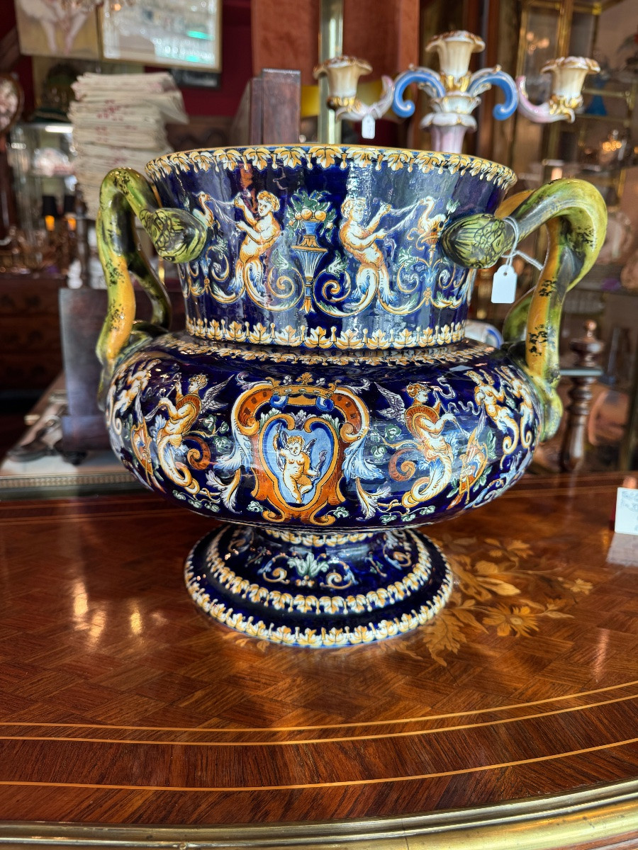 Faenza Gien Vase Snake Handles, Large Model - Renaissance-photo-4