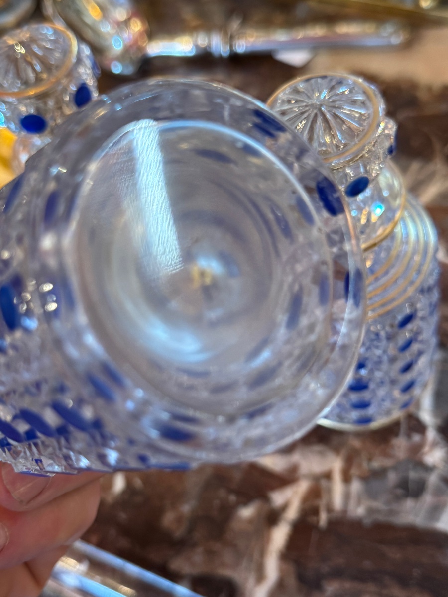 Baccarat Blue Bathroom Bottles With Gilding-photo-2