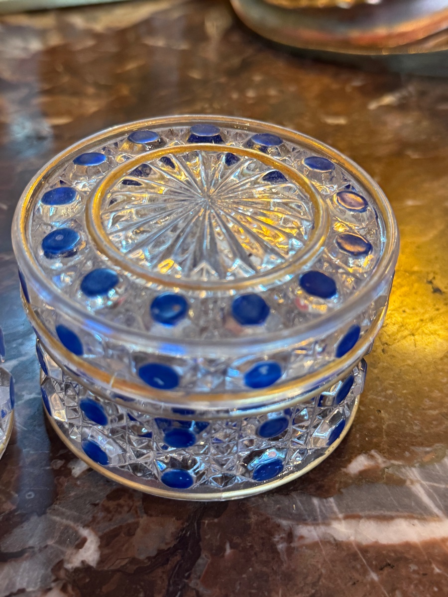 Baccarat Blue Bathroom Bottles With Gilding-photo-4