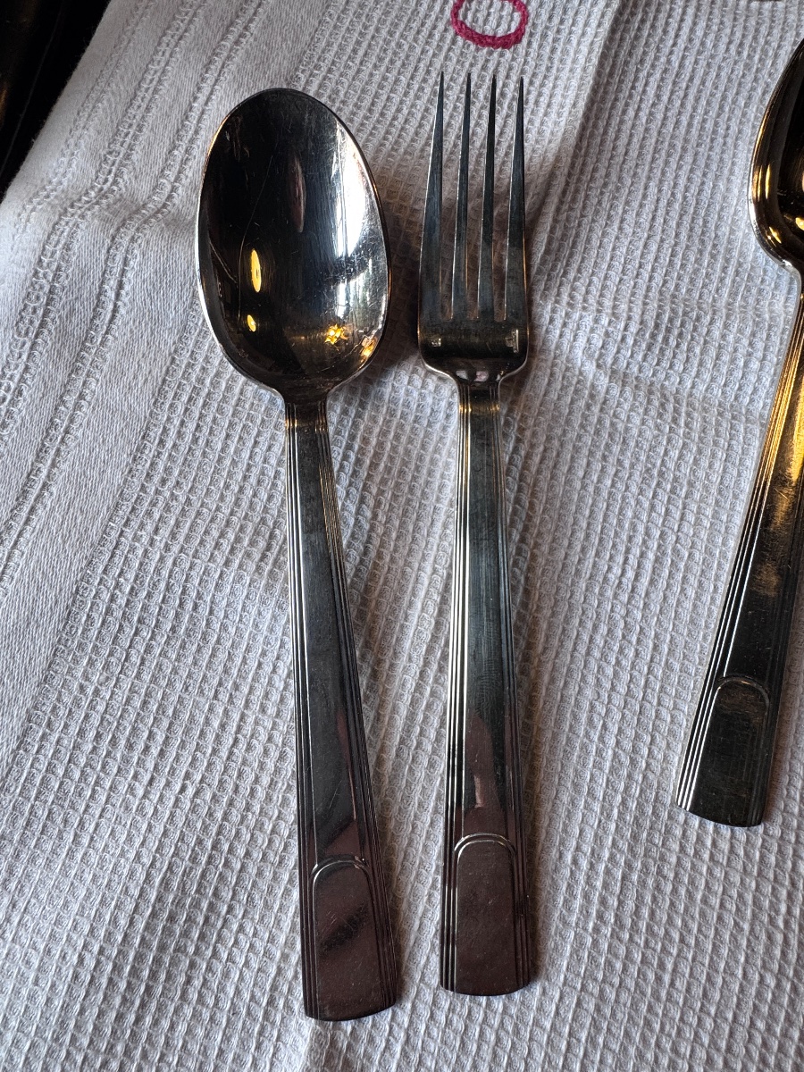 Rare, Set Of 12 Christofle Gabon Dessert Utensils-photo-2