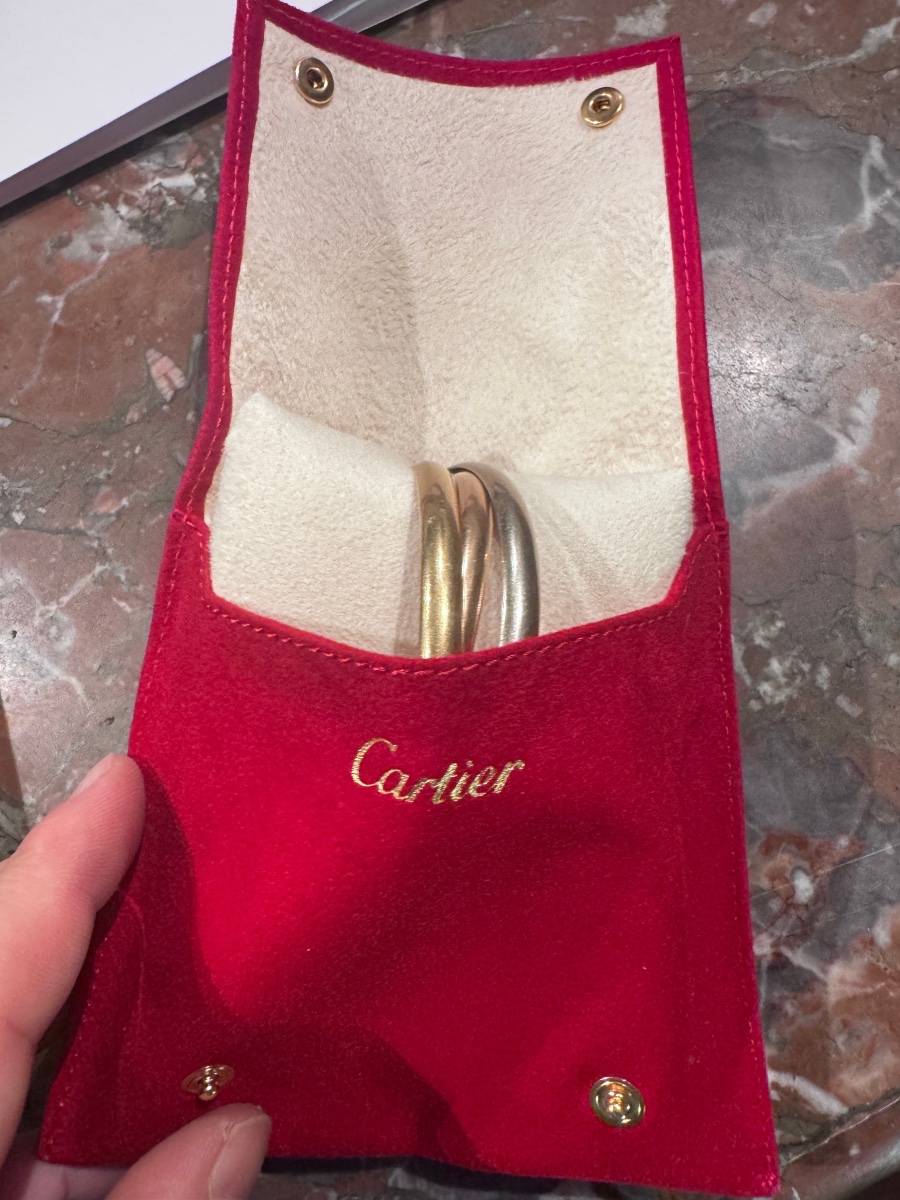 Stunning And Rare Cartier Trinity Xl Bracelet, 85 Grams, 3-tone Gold-photo-5