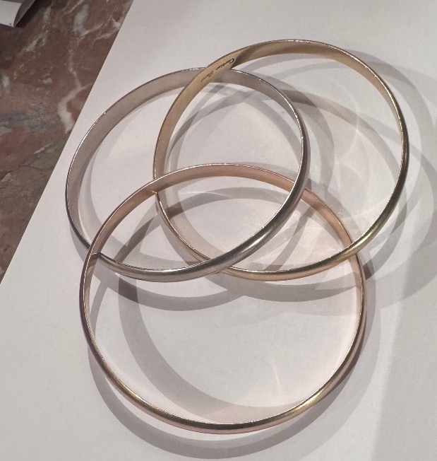 Stunning And Rare Cartier Trinity Xl Bracelet, 85 Grams, 3-tone Gold-photo-6