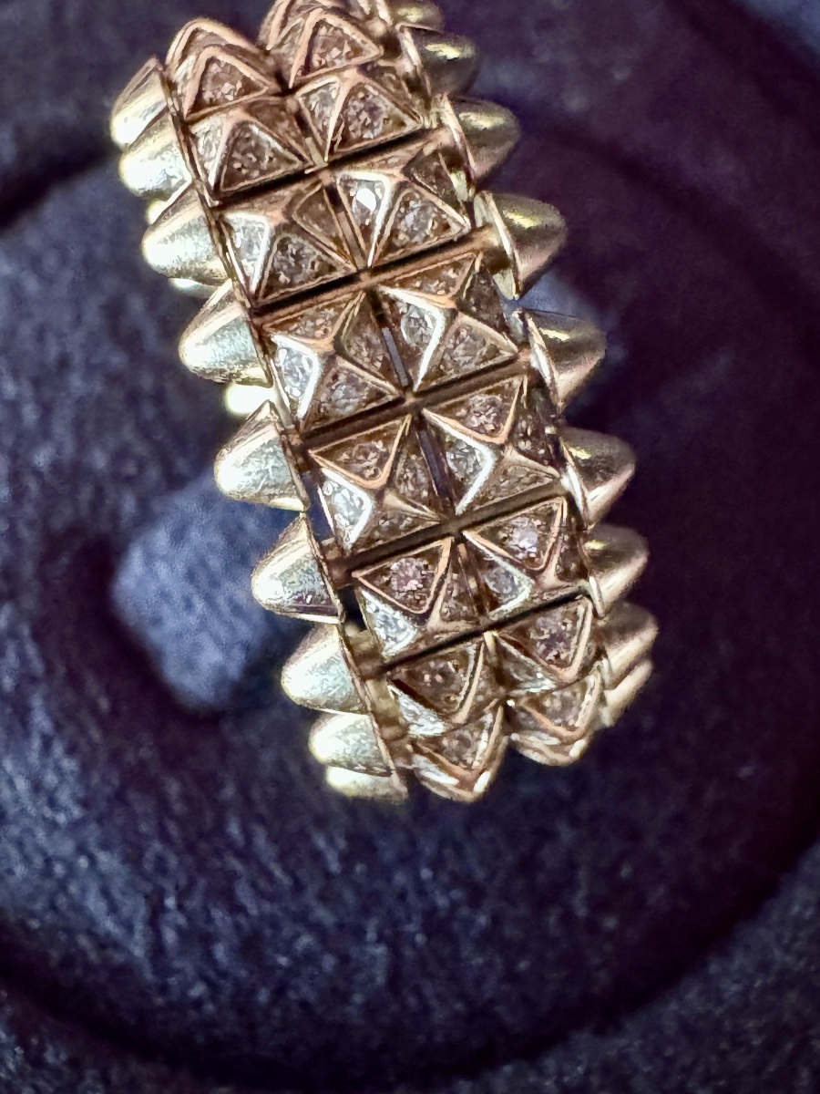 BAGUE CLASH DE CARTIER, DOUBLE, PAVÉE OR ROSE T 53-photo-2
