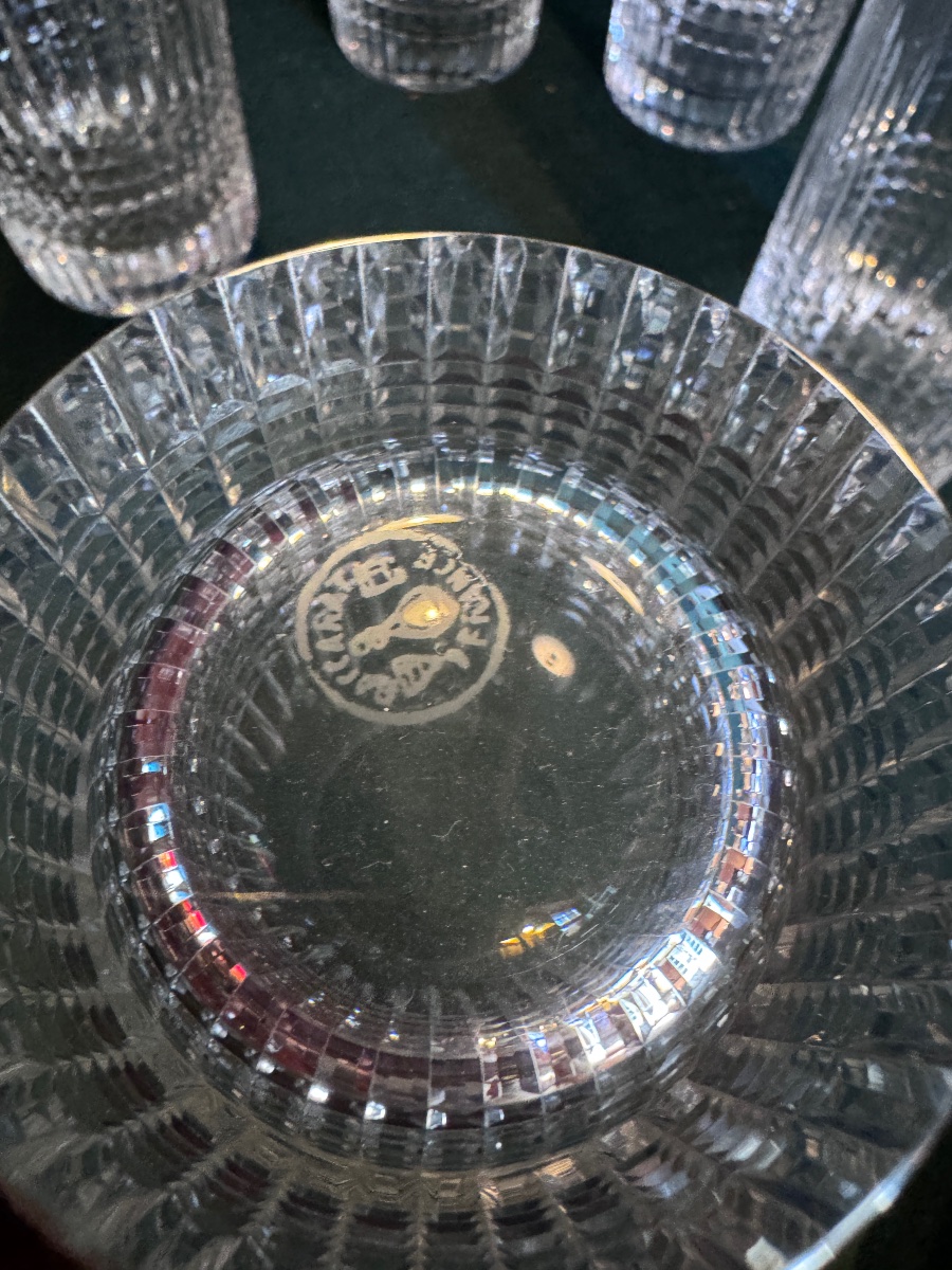 8 magnifiques grands gobelets baccarat 14cm signés parfait état-photo-2