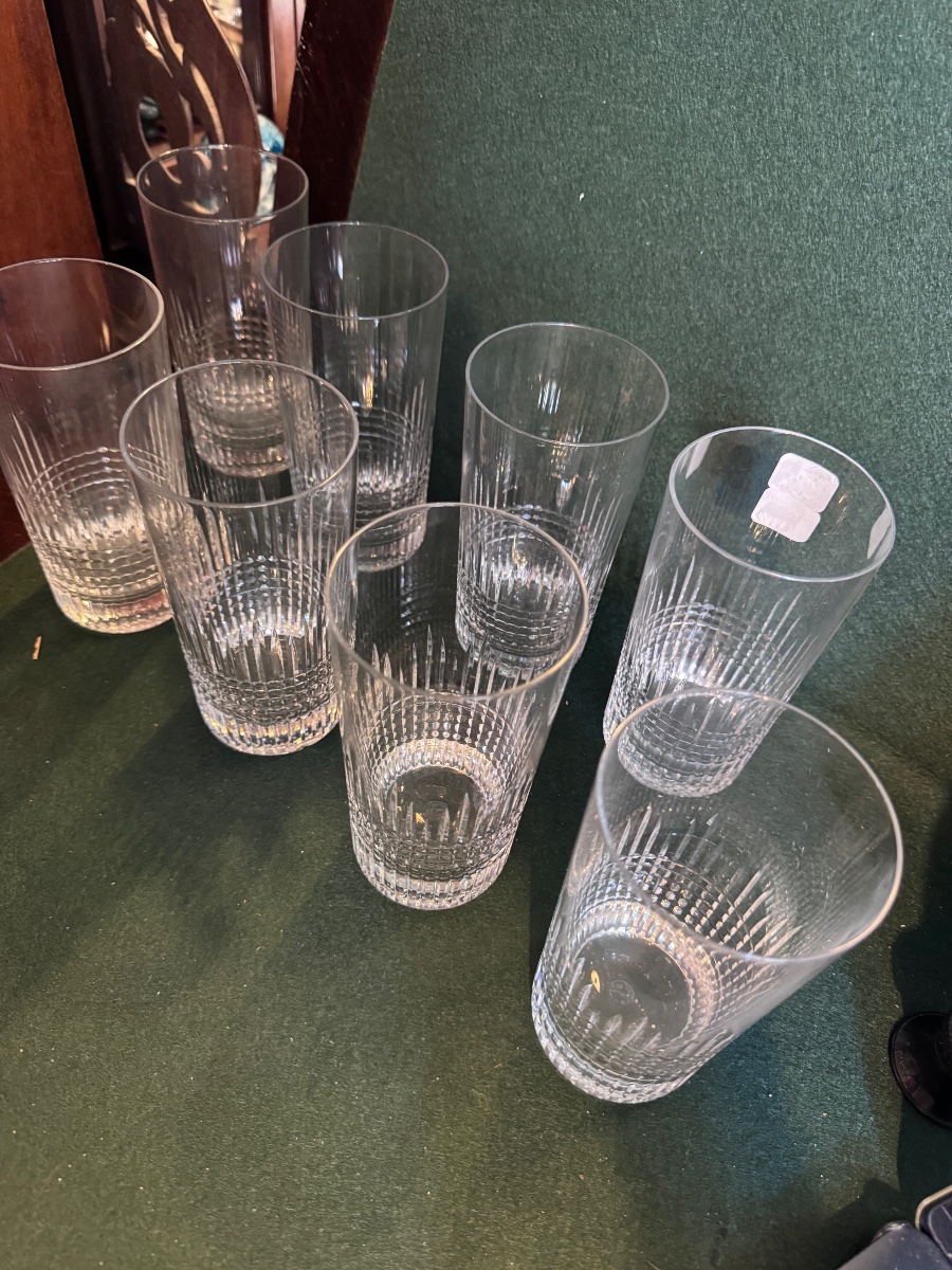 8 magnifiques grands gobelets baccarat 14cm signés parfait état-photo-3
