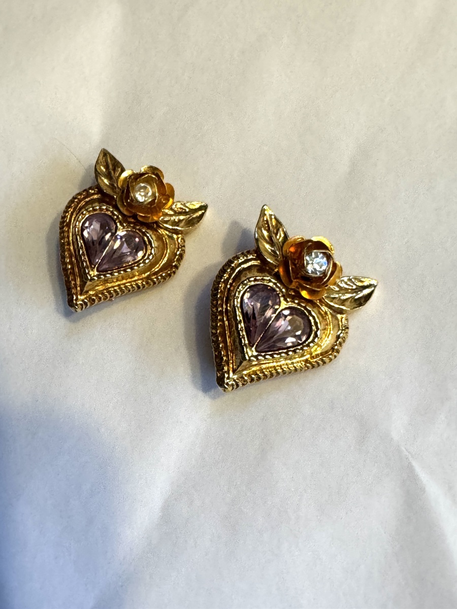 Paire de boucles d’oreilles vintage Christian Lacroix-photo-2