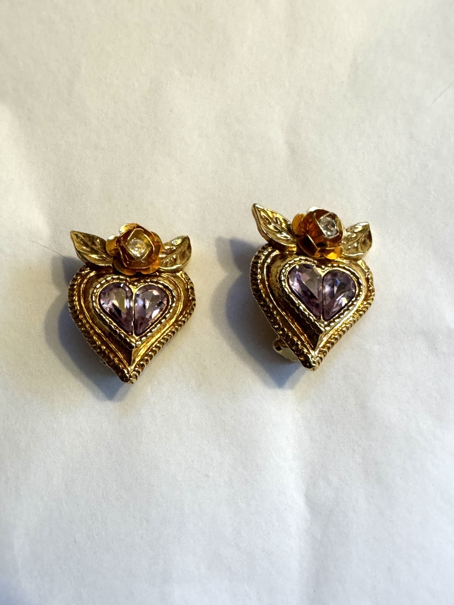 Paire de boucles d’oreilles vintage Christian Lacroix-photo-3