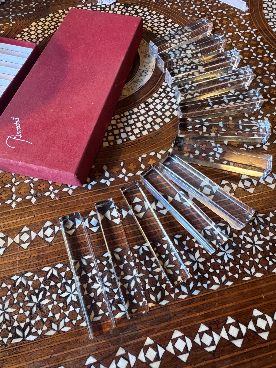 12 Baccarat Knife Holders In Their Box