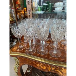 17 Baccarat Water Glasses Model Thorigny Produced Between 1942 And 1961 Height 18.3cm