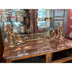 Devant de cheminée en bronze sur le thème du vin