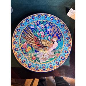 Plat Longwy faisan 31,5cm