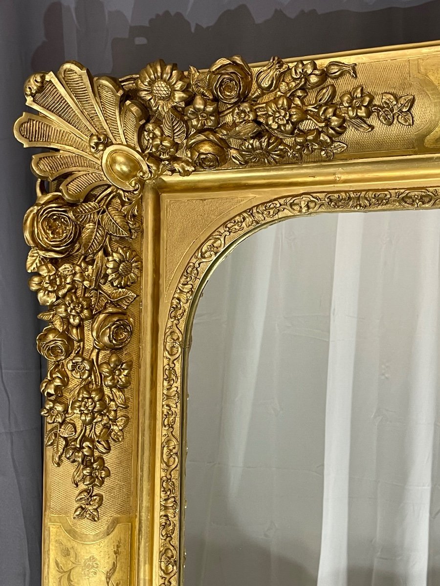 Large 19th Century Mirror High 180 X 134 Cm Charles X, Exceptional Model, Very Good Condition-photo-4