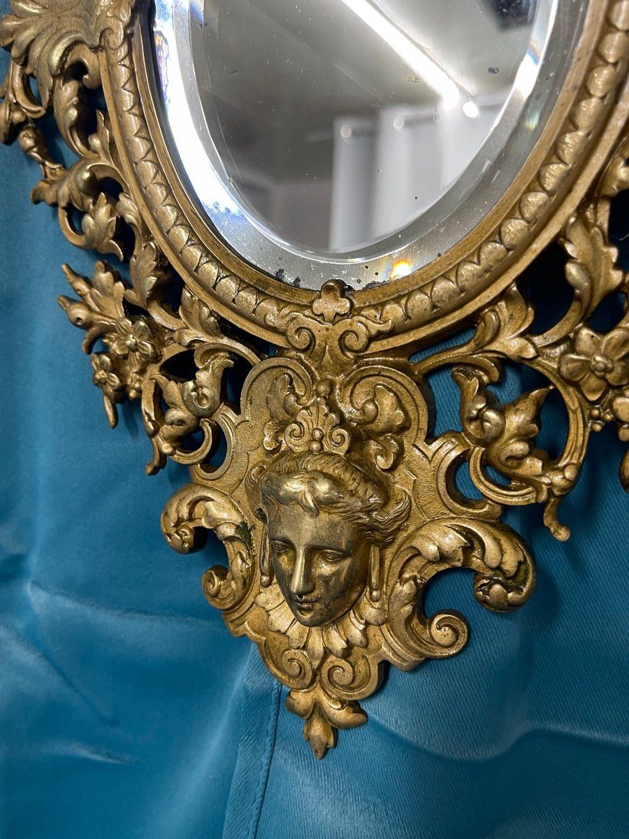 Miroir En Bronze époque Napoléon III .décor De Putti-photo-6