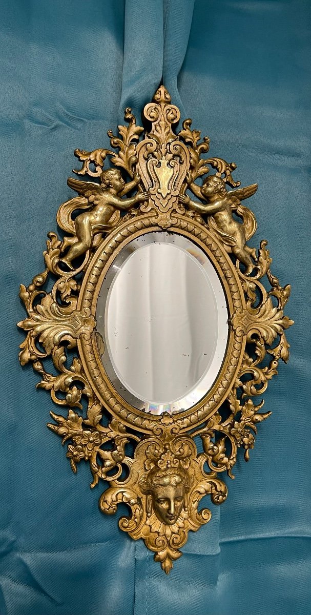Miroir En Bronze époque Napoléon III .décor De Putti