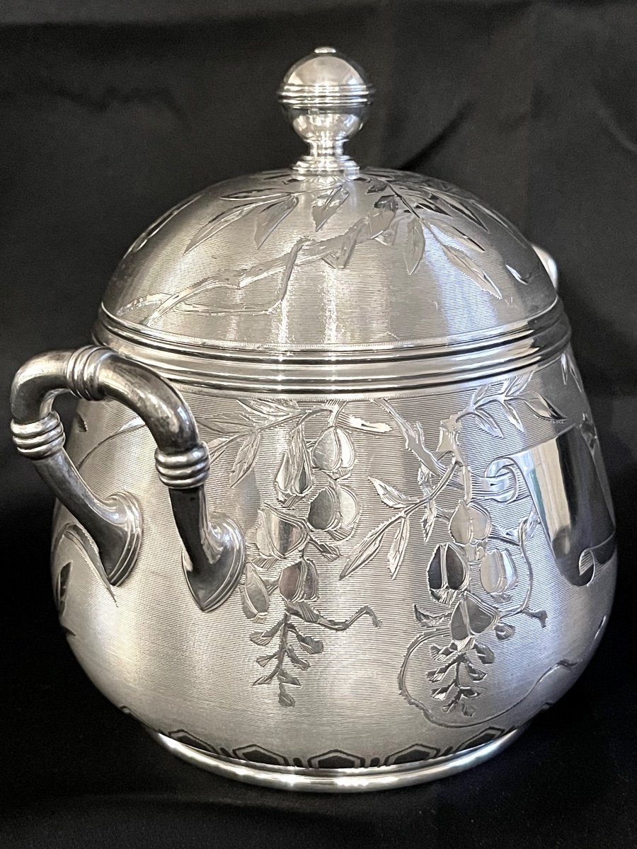 Christofle, Art Nouveau Period Sugar Bowl, Very Good Condition, Silver Metal 
