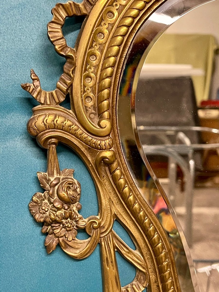 Miroir En Bronze époque Napoléon III Haut 52,5 X 33 -photo-1