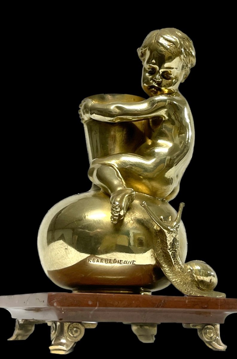 Louis-ernest Barrias And F. Barbedienne Founder. "the Child And The Snail" -photo-2