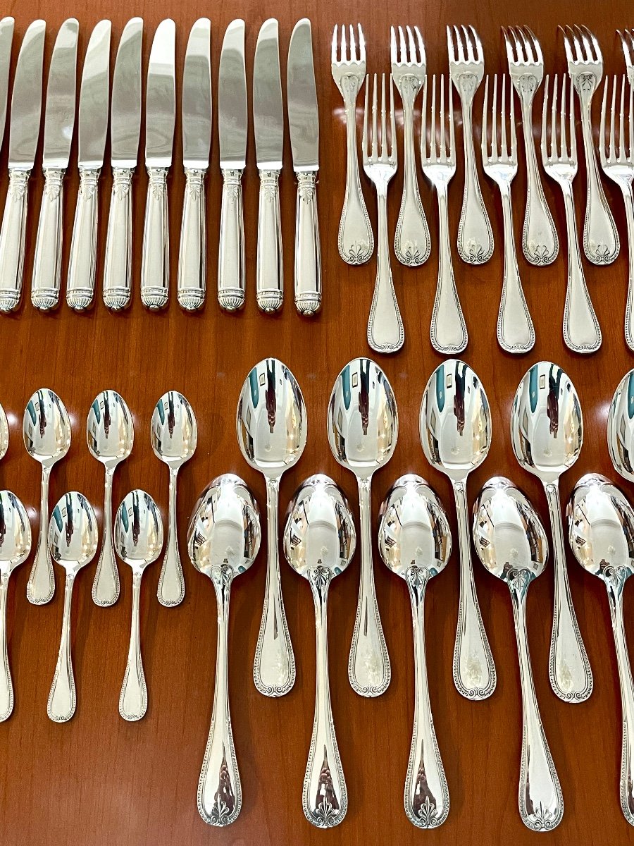 Christofle Malmaison .48 Piece Cutlery Set For 12 People Very Good Condition -photo-3