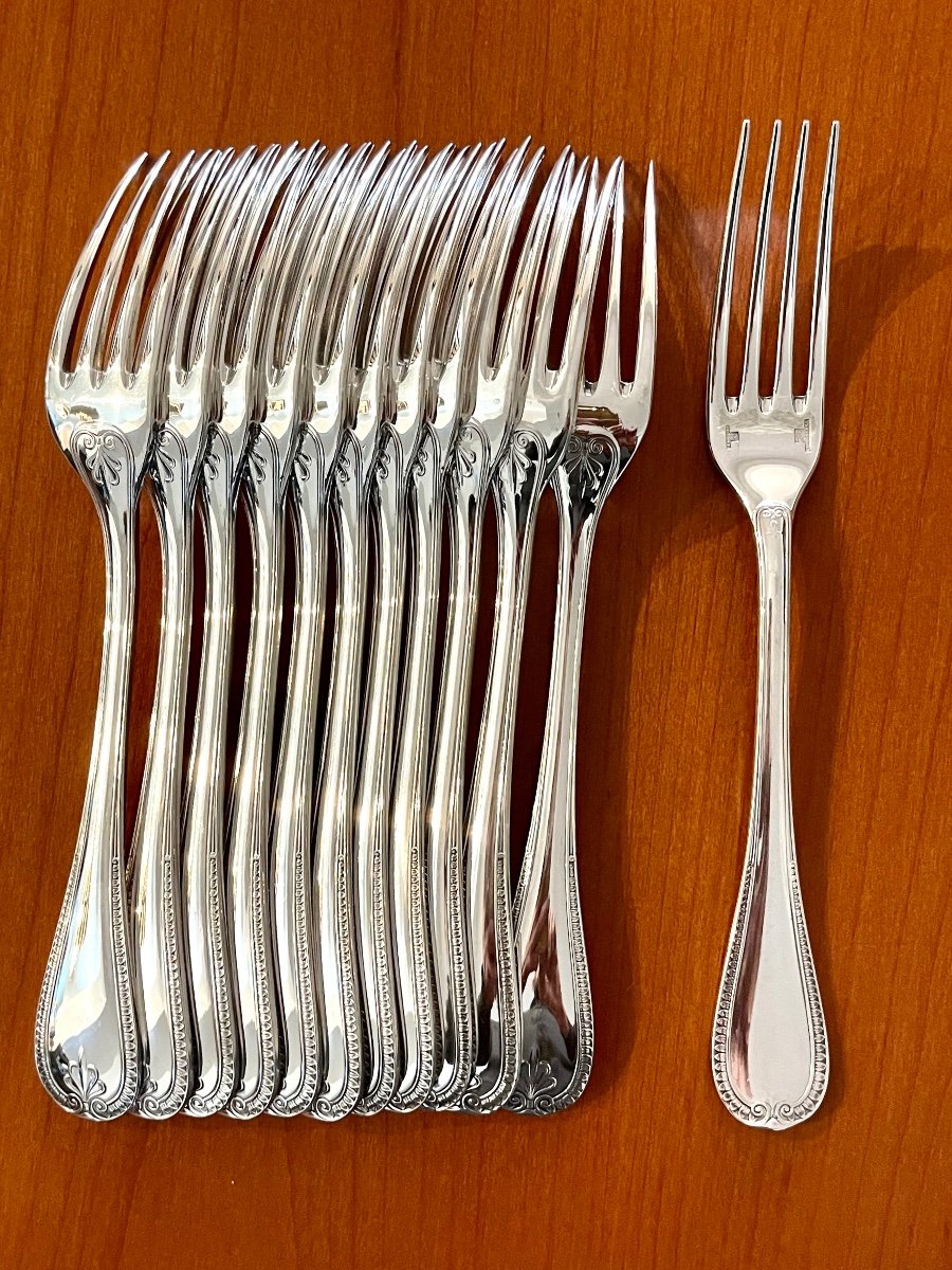 Christofle Malmaison .48 Piece Cutlery Set For 12 People Very Good Condition -photo-2