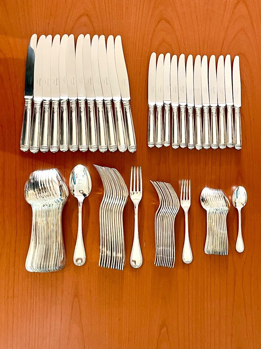 Christofle Malmaison 72 Piece Cutlery Set For 12 People, Very Good Condition -photo-3