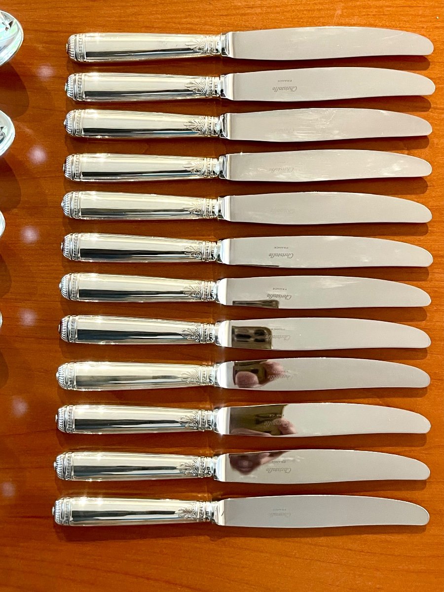 Christofle Malmaison 72 Piece Cutlery Set For 12 People, Very Good Condition -photo-1