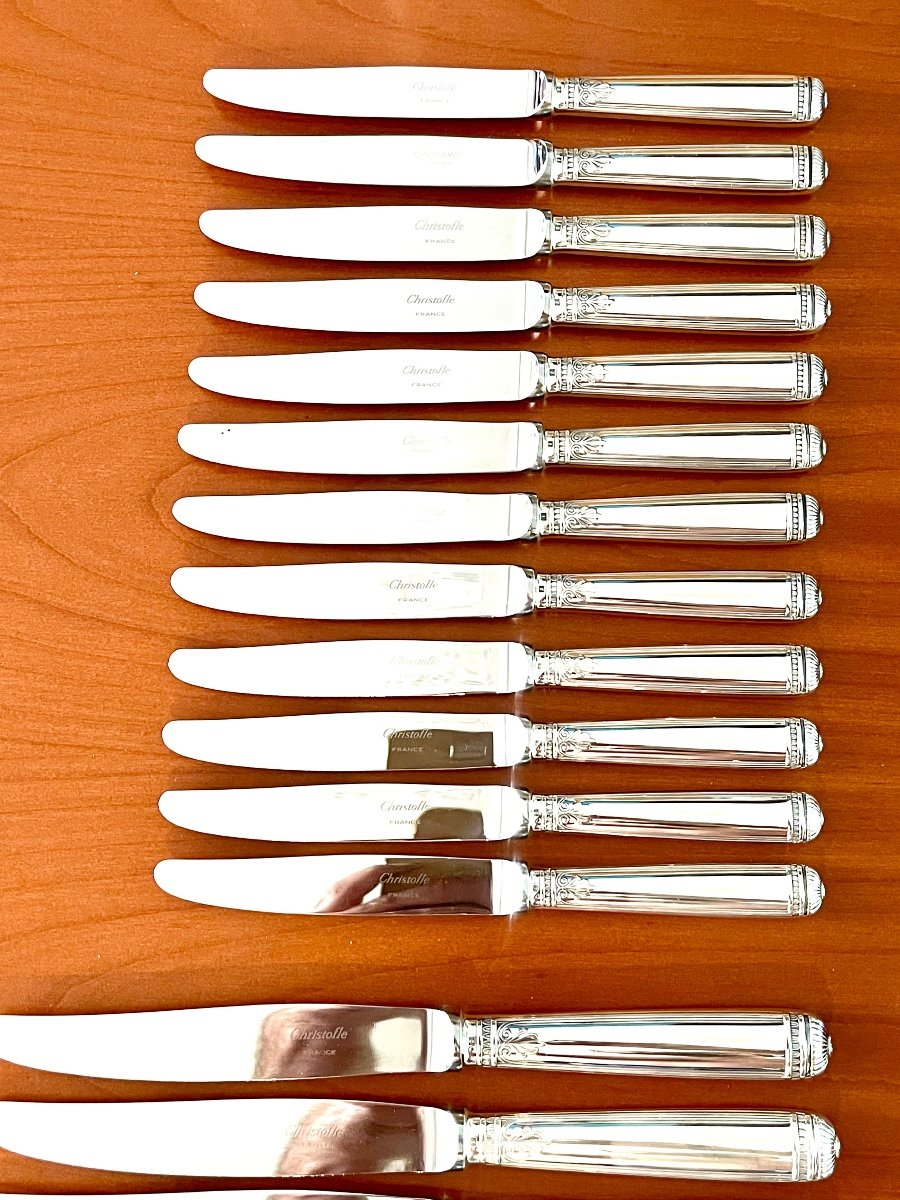 Christofle Malmaison 72 Piece Cutlery Set For 12 People, Very Good Condition -photo-6