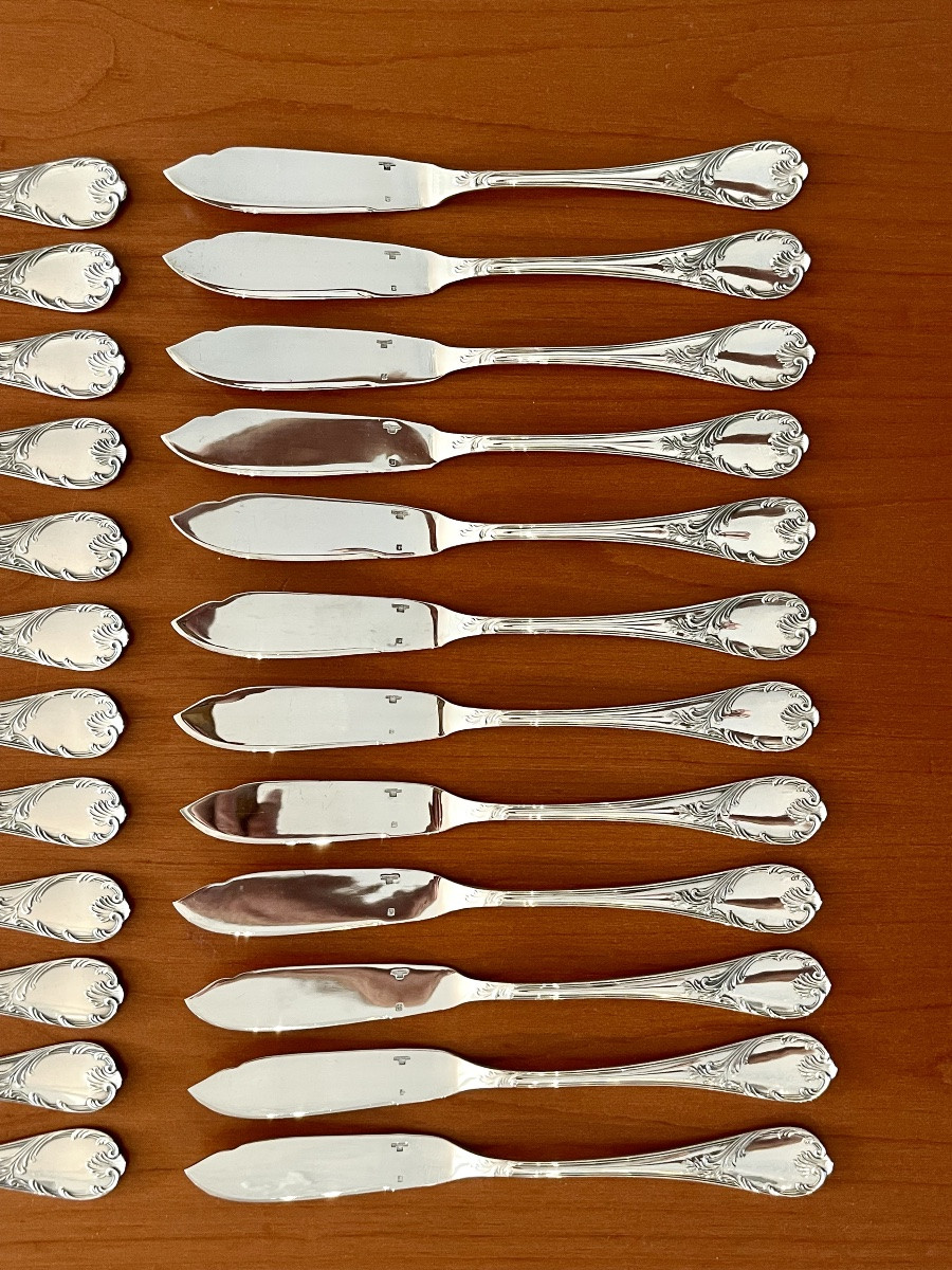 Christofle Marly Fish Cutlery Near New Condition -photo-3