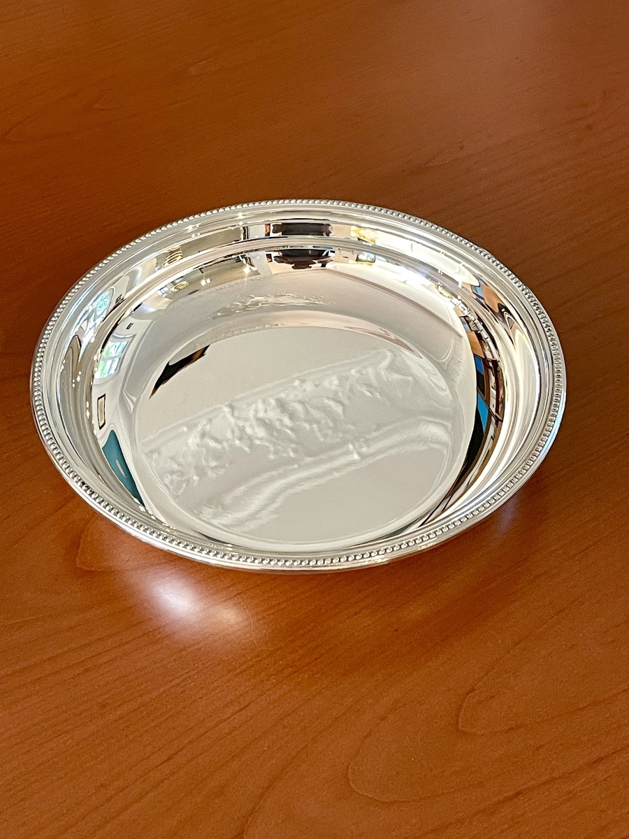 Christofle Perles ,plat creux état Neuf Diamètre 26cm -photo-3