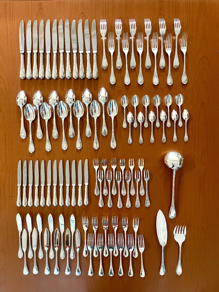 Christofle Marly, New, 99-piece Cutlery Set, Original Cases -photo-3