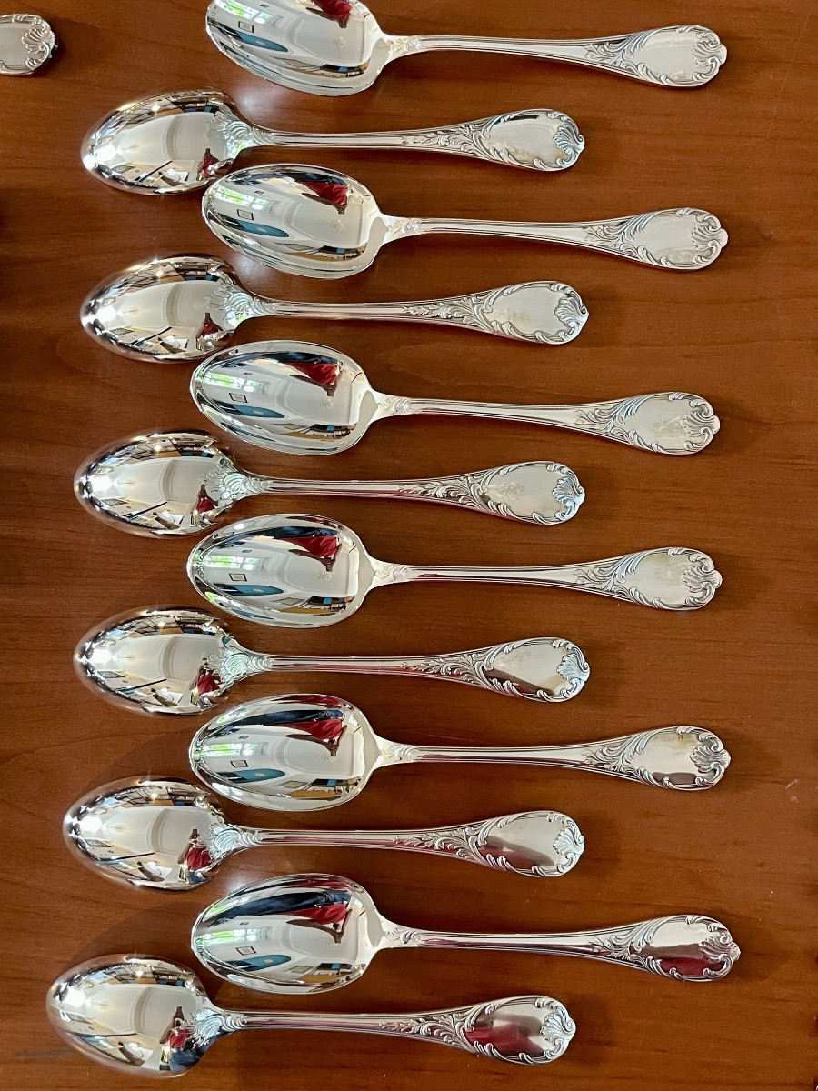Christofle Marly, New, 99-piece Cutlery Set, Original Cases -photo-3