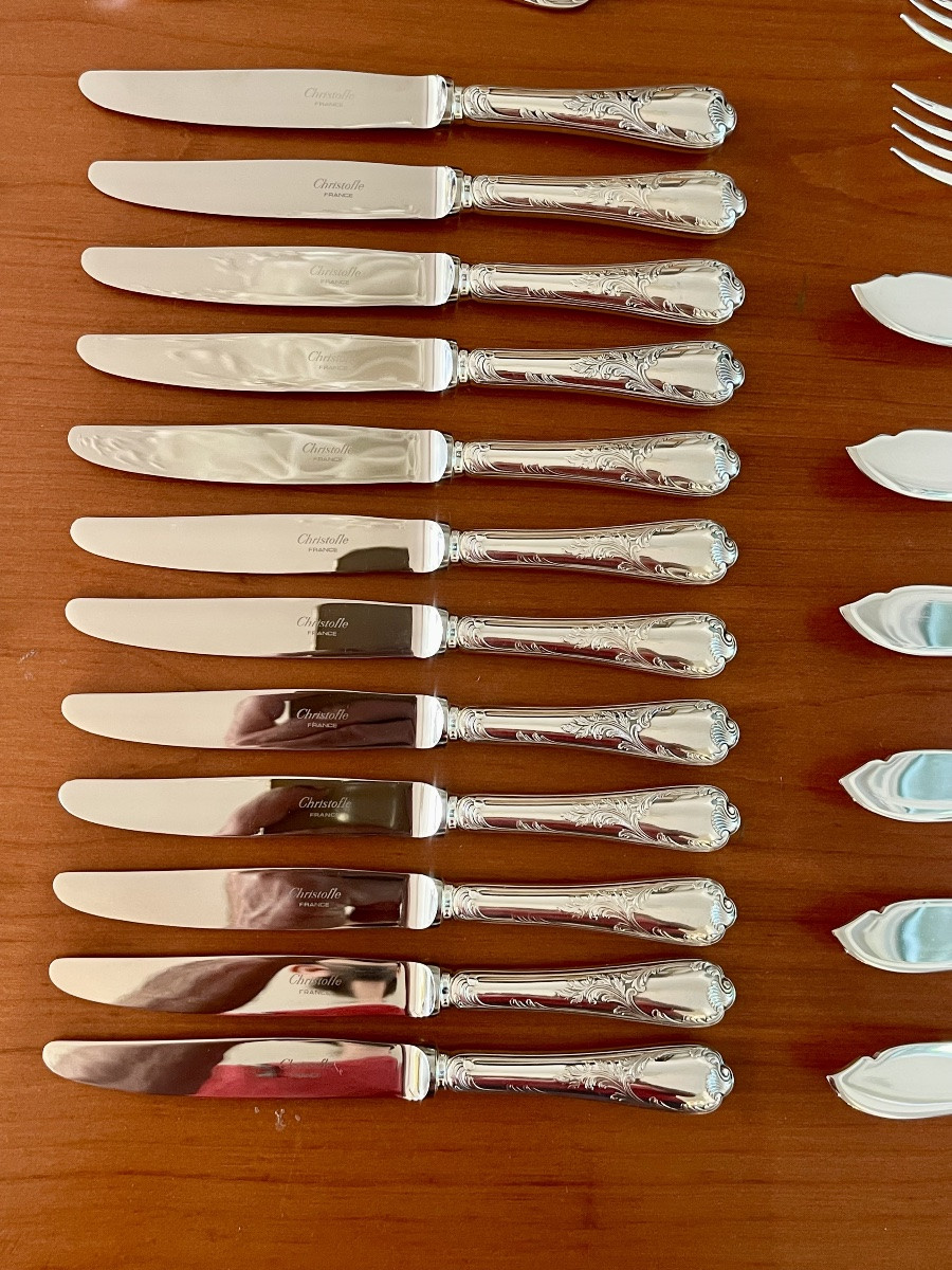 Christofle Marly, New, 99-piece Cutlery Set, Original Cases -photo-7