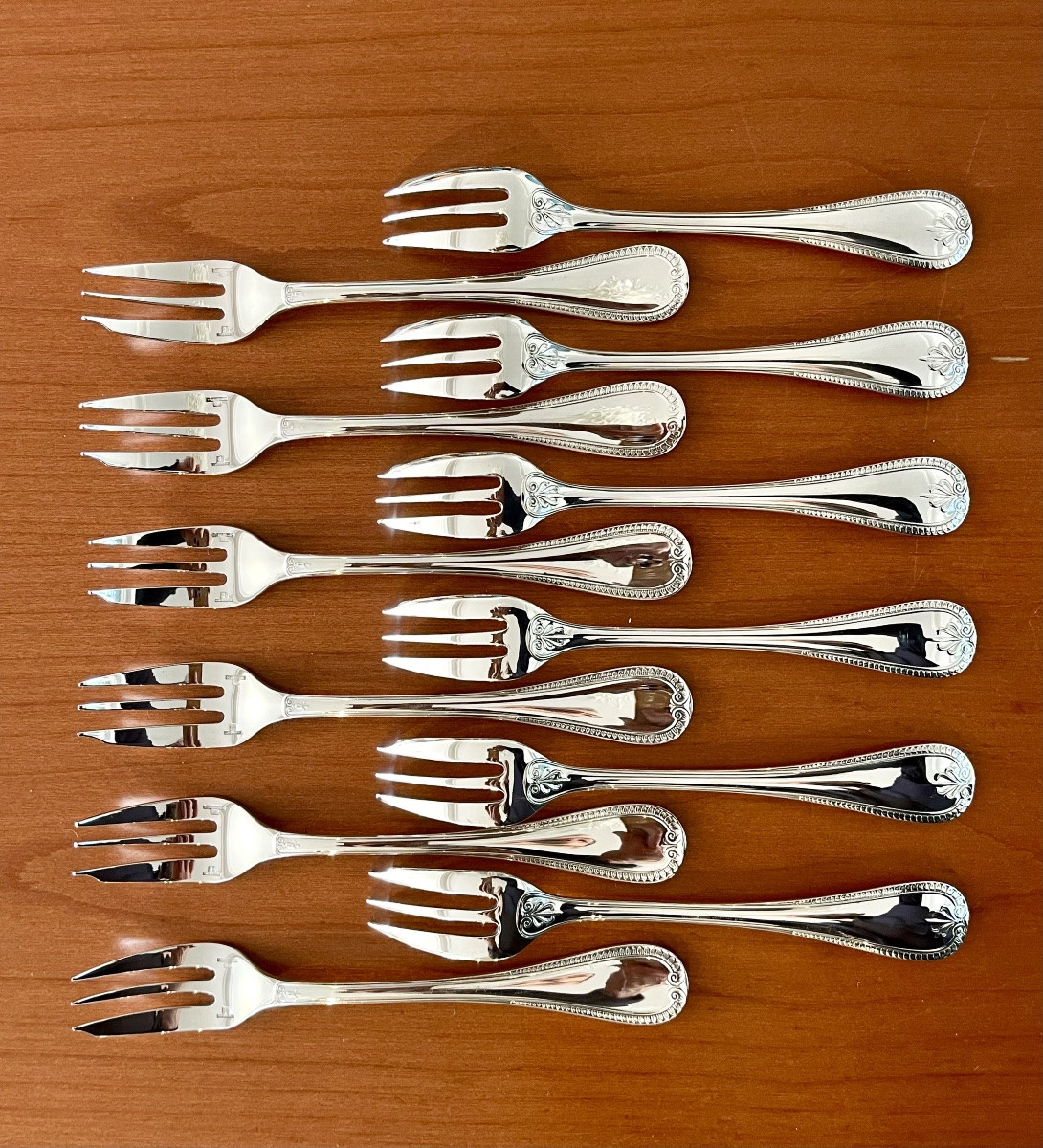 Christofle Malmaison, 12 Cake Forks, Dessert, Excellent Condition -photo-4