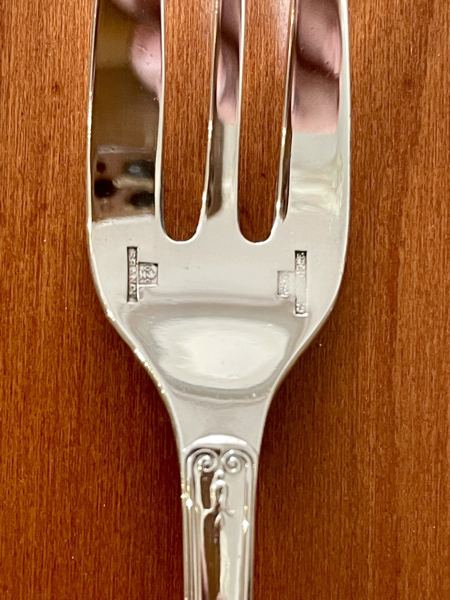 Christofle Malmaison, 12 Cake Forks, Dessert, Excellent Condition -photo-4